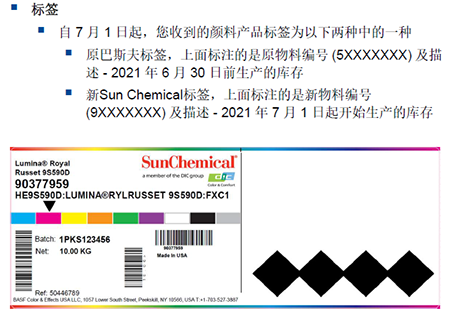 巴斯夫顏料新標(biāo)簽