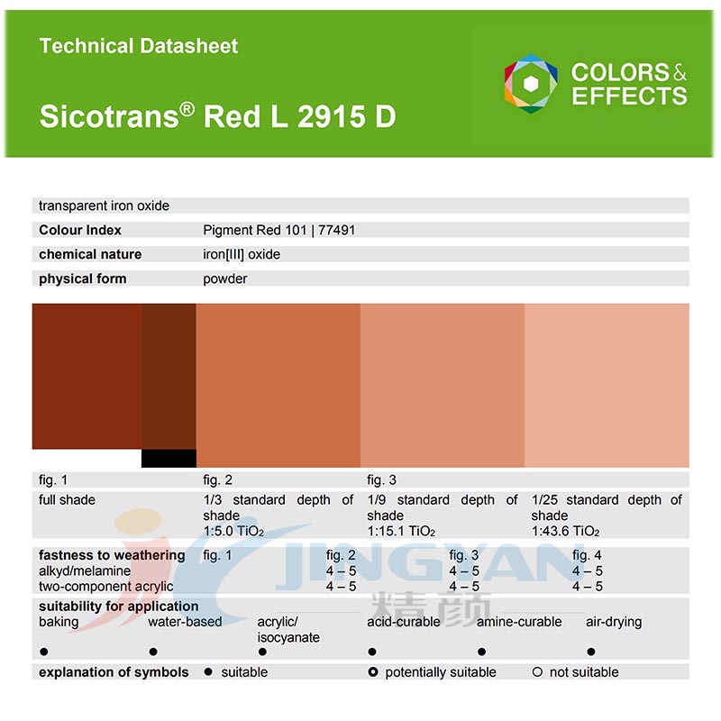 巴斯夫BASF Sicotrans L2915D半透明氧化鐵紅無機(jī)顏料